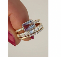 3pcs Pink Crystal Rings Fashion Jewelry