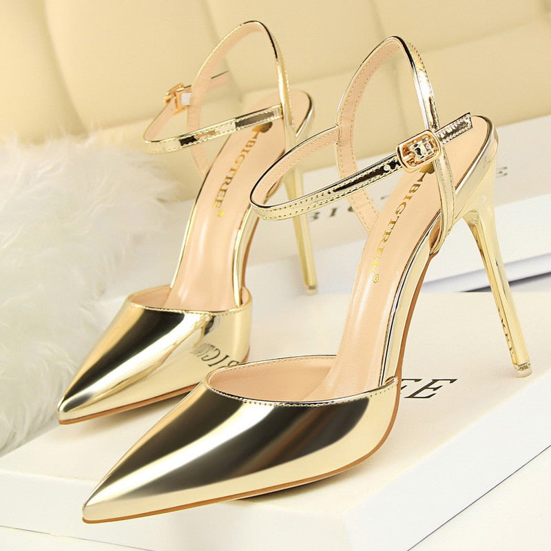 Shoes Patent Leather Heels Fashion Woman Pumps Stiletto Women Shoes