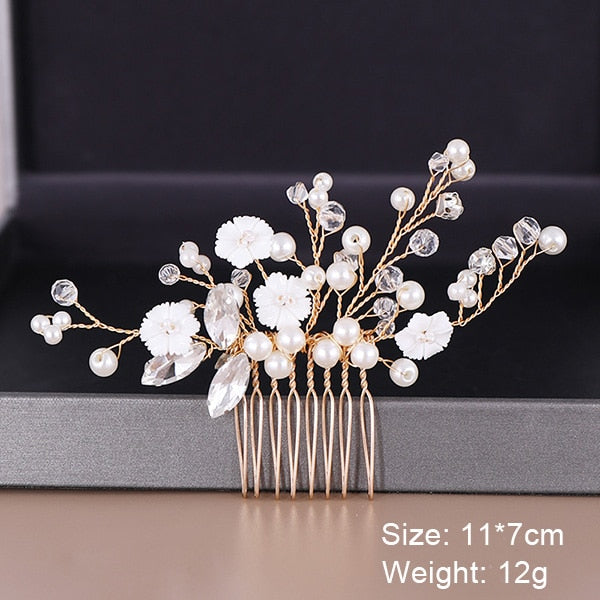 Fashion Wedding Hair Accessories Hair Combs Pearl Crystal