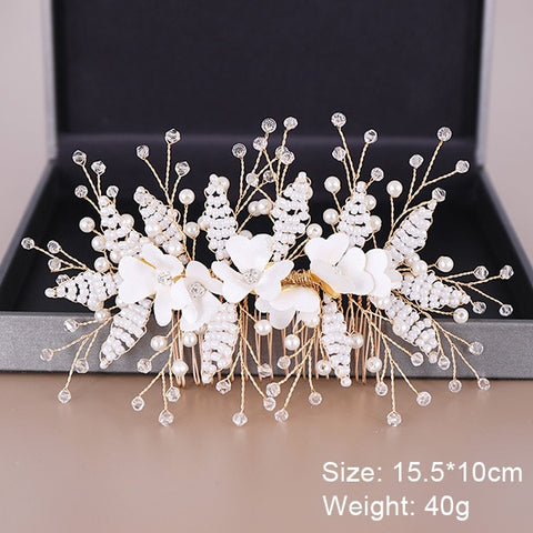 Fashion Wedding Hair Accessories Hair Combs Pearl Crystal