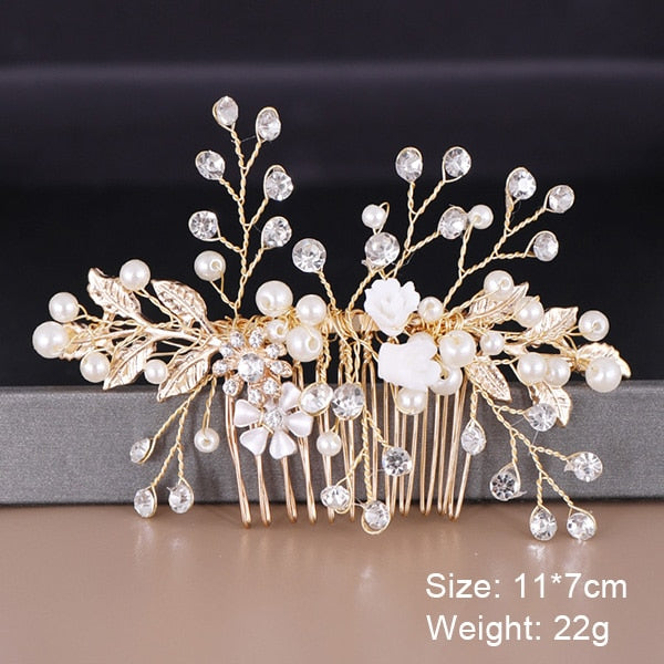 Fashion Wedding Hair Accessories Hair Combs Pearl Crystal