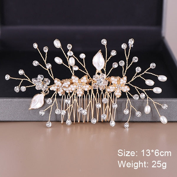 Fashion Wedding Hair Accessories Hair Combs Pearl Crystal