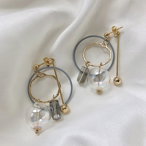 Original Design Vintage Artsy Asymmetric Bubble Earrings