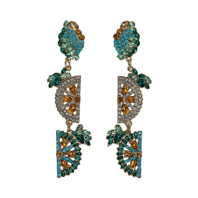 Trendy Boho Ethnic Colorful Dangle Drop Statement Earring