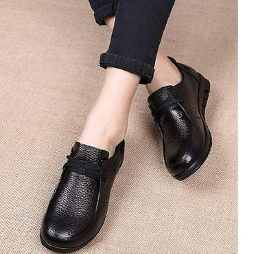 Designer Ballet Flats Black Genuine Leather Loafers Casual Shoes