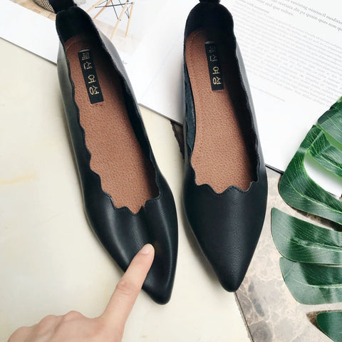 Soft Shallow Mouth Pointed Toe Slip On Casual Flats Shoes