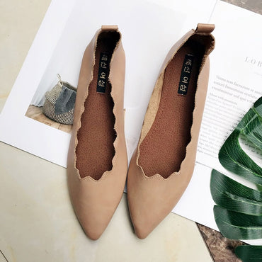 Soft Shallow Mouth Pointed Toe Slip On Casual Flats Shoes