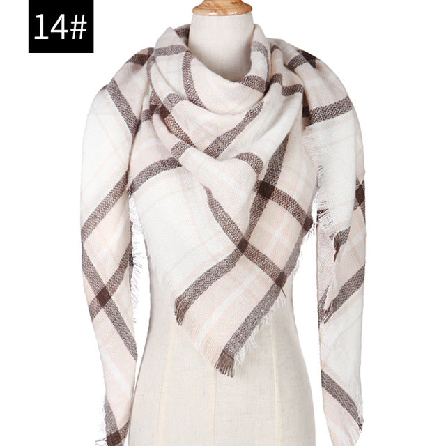 plaid cashmere scarves shawls and pashmina winter women scarf
