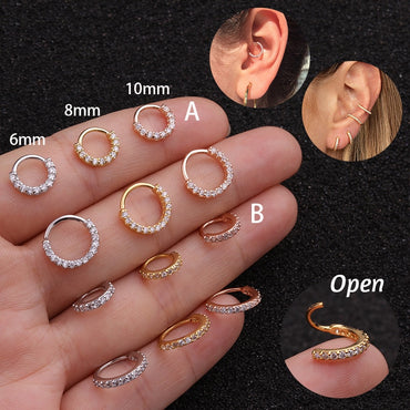 Cz Cartilage Huggie Hoop Earring