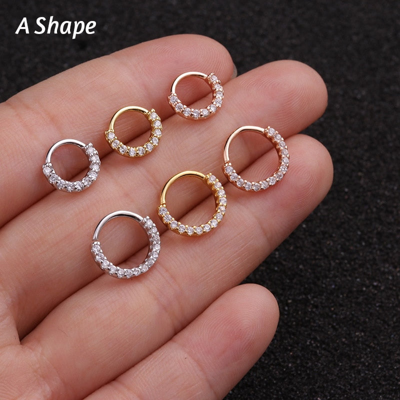 Cz Cartilage Huggie Hoop Earring