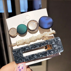 Fashion Pearls Acetate Geometric Hair Clips