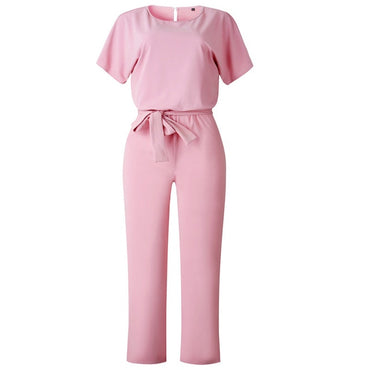 Casual Solid Back Button Jumpsuit
