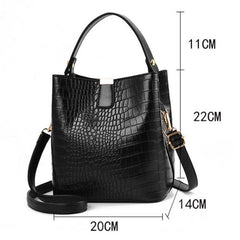 Retro Alligator Bucket Crocodile Pattern Handbag Shoulder Messenger Bags
