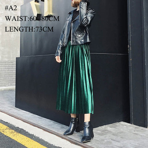 Fashion Thick Breathable Pleated Length Skirt