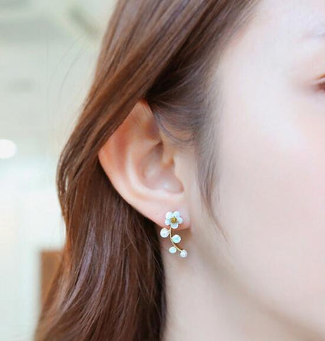 Fashion Jewelry Cute Cherry Blossoms Flower Stud Earrings