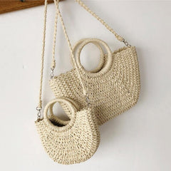 Straw Handbags Vintage Casual Shoulder Women Tote Bags