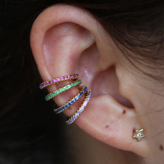Colorful Ear Cuff Wrap Clip Cartilage Faux Piercing Jewelry Earrings