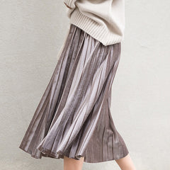 Fashion Thick Breathable Pleated Length Skirt