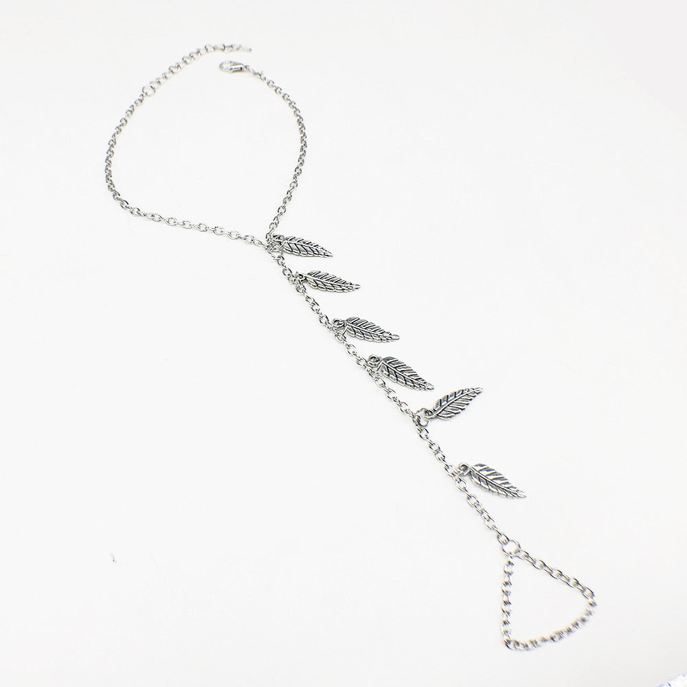 Bohemian Tassels Leaf Anklets