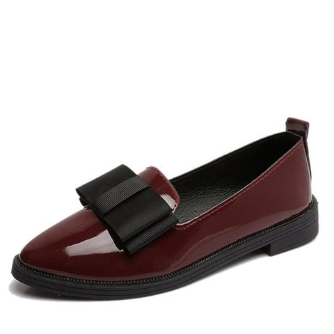 Autumn Flats Bowtie Slip On Loafers Shoes