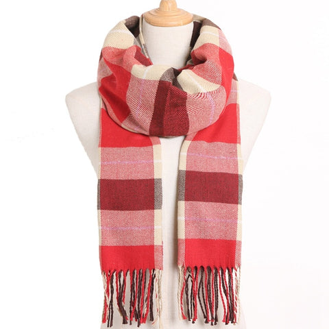 Plaid Warm Foulard Solid Fashion Casual Scarf