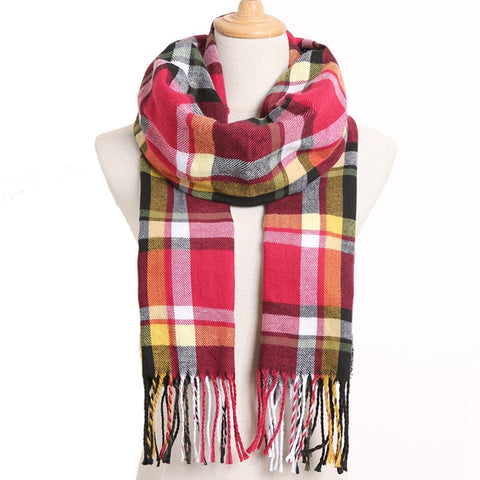 Plaid Warm Foulard Solid Fashion Casual Scarf