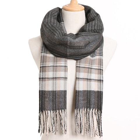 Plaid Warm Foulard Solid Fashion Casual Scarf