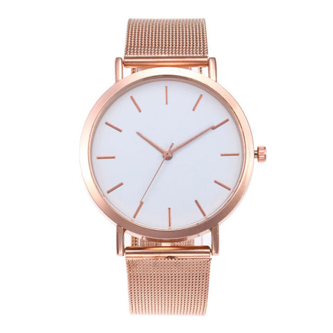 Simple Romantic Rose Gold Strap Watch