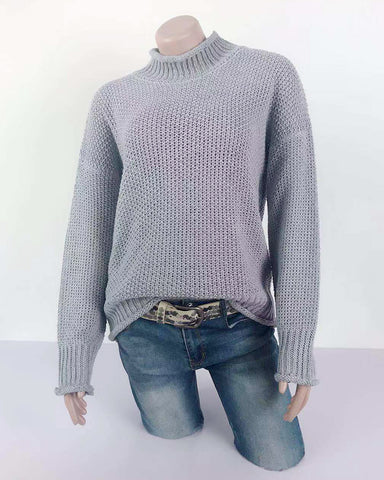 Casual Knitted Pullovers Warm Oversize Turtleneck Sweater