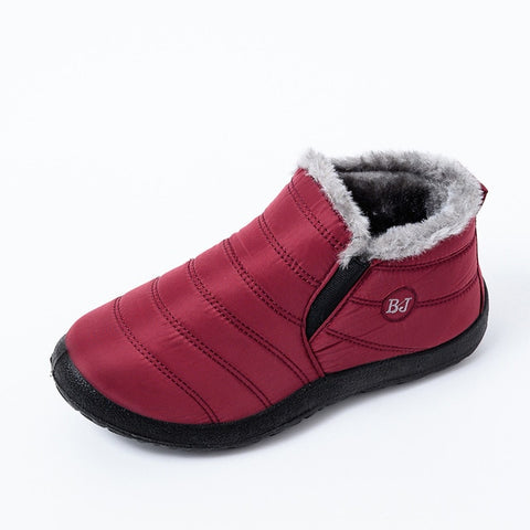Casual Waterproof Ultralight Footwear Slip On Flat Ankle Boots