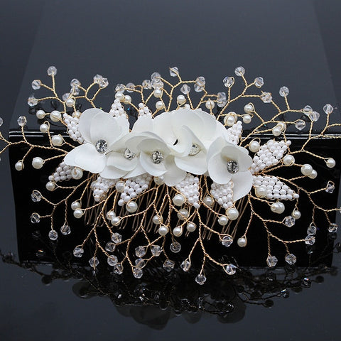 Handmade Crystal Hair Accessories Tiara Headband Headpiece