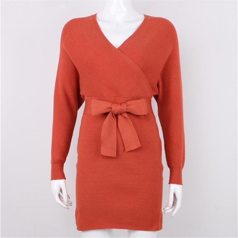 Sexy Bodycon Wrap Sweater Dress