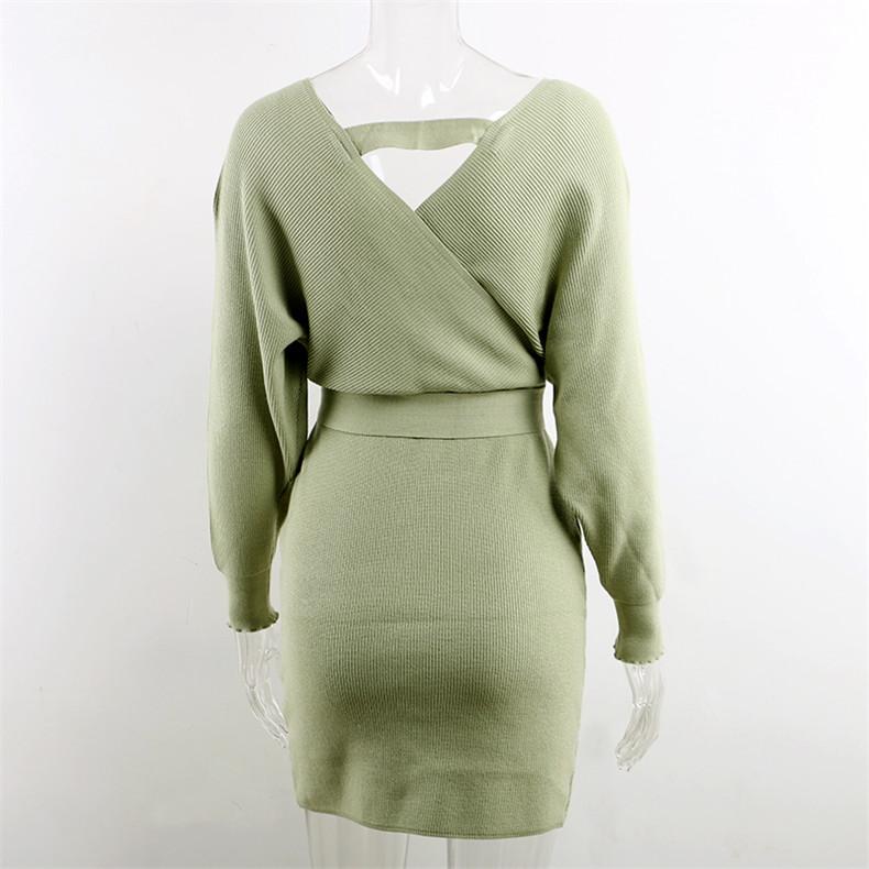 Sexy Bodycon Wrap Sweater Dress