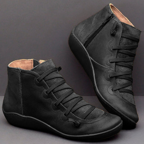 Autumn Winter Retro Punk Genuine Leather Ankle Boot