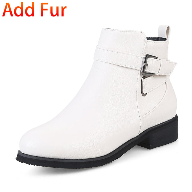 Mature Black Booties Ladies Concise OL Ankle Boots Women