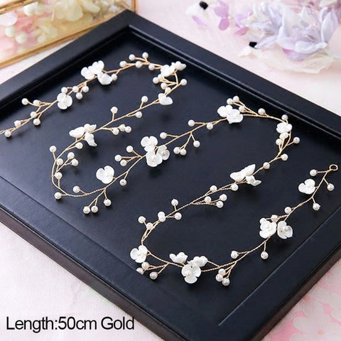 Crystal Headbands Wedding Hair Accessories Handmade Floral Pearl