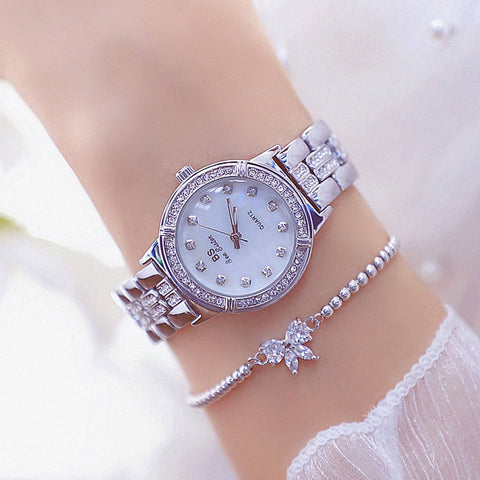 Women's Watches Diamond Silver Ladies Wrist Stainless Steel