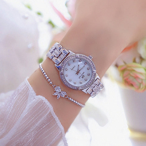 Women's Watches Diamond Silver Ladies Wrist Stainless Steel