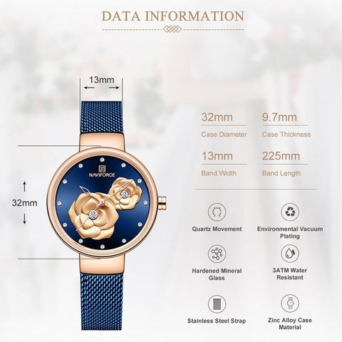 Brand Creative Design Steel Mesh Watches Female Watch