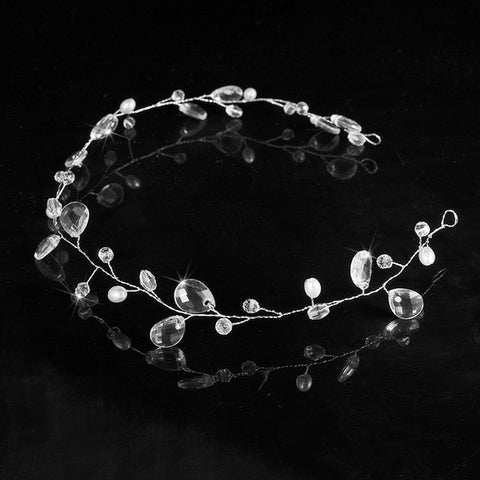Elegant Hair Accessories Crystal Pearl Flower Headband