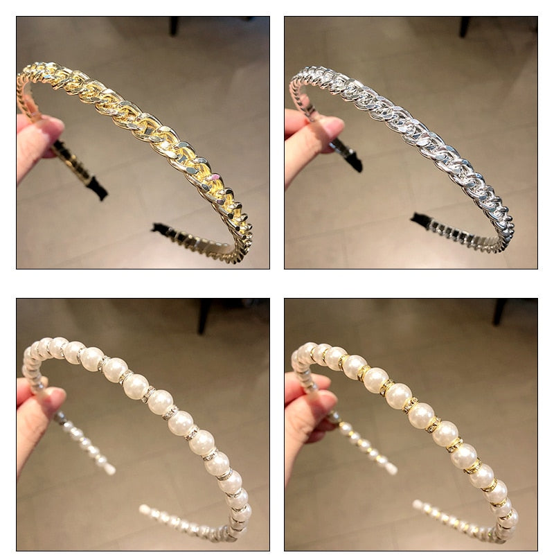 Elegant Full Pearls Simple Hairbands