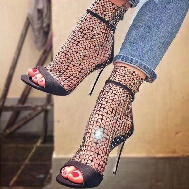 Summer Glitter Gladiator Air mesh Sexy Sandals Shoes