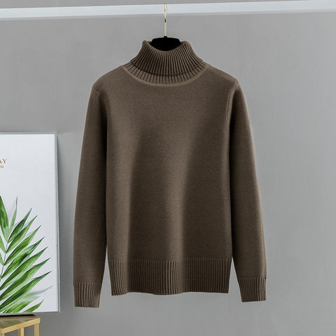 Basic Women Pullover Sweaters Turtleneck Knitted