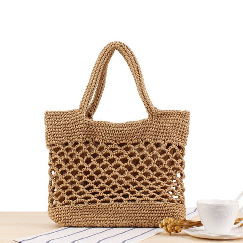 Natural Rattan Straw Handbag Simple Shoulder Bags