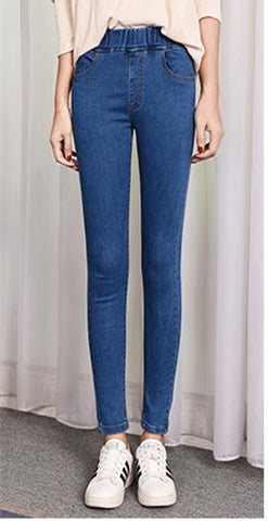 Jeans high waist plus size  skinny  pocket  Denim pencil pant