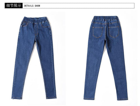 Jeans high waist plus size  skinny  pocket  Denim pencil pant