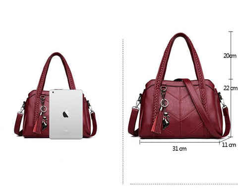Genuine Leather Tote Bags Tassel Fashion Bags