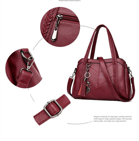 Genuine Leather Tote Bags Tassel Fashion Bags