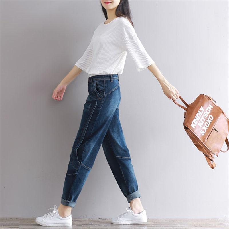 Boyfriend Jeans Harem Pants  Vintage Denim High Waist