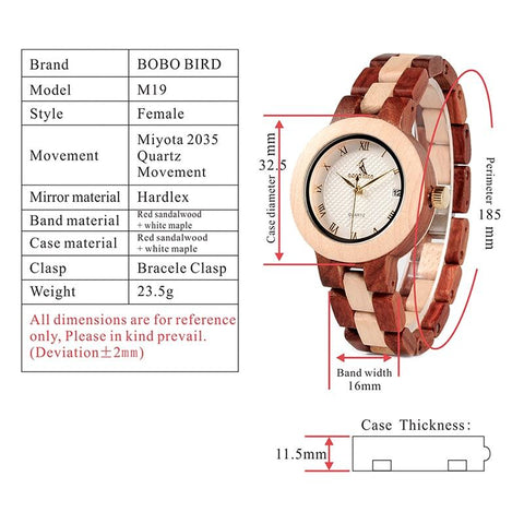 Two-tone Wooden Brand Timepieces Quartz Wrist Watches